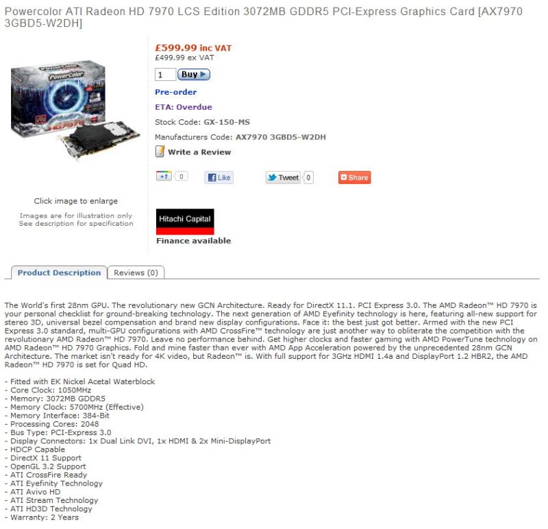 Radeon HD7970 w wersji LCS od Powercolora