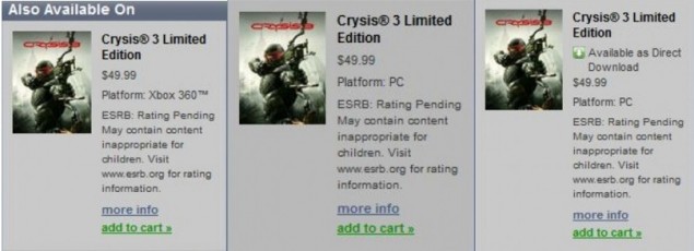 CRYSIS 3 mona ju zamawia w Origin Store