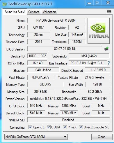 Nvidia ujawnia informacje o GTX 860M