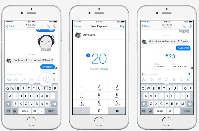 Facebook wprowadza patno przez Messengera