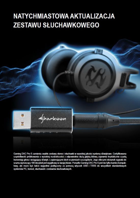 Sharkoon Gaming DAC Pro S – zewnętrzna karta muzyczna