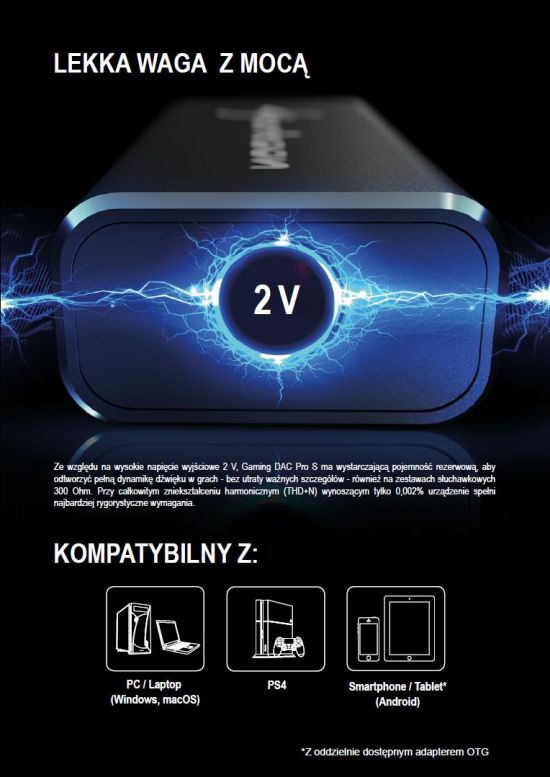 Sharkoon Gaming DAC Pro S – zewnętrzna karta muzyczna