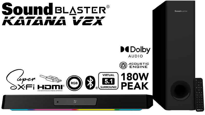 Creative Sound Blaster KATANA V2X - Soundbar z technologi Super X-FI
