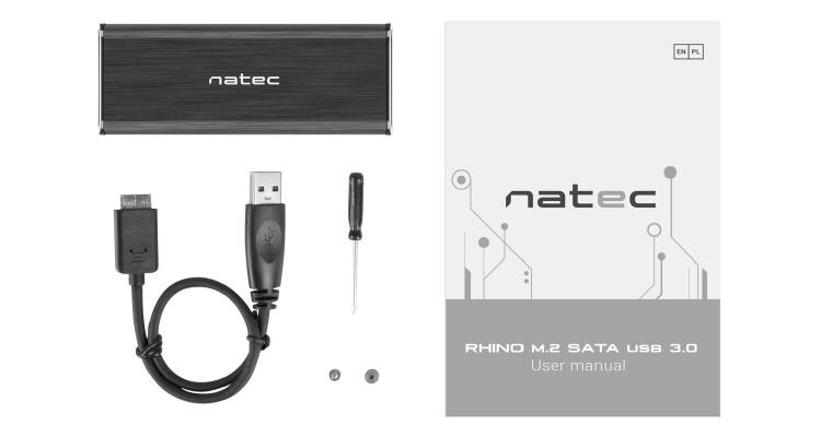Natec Rhino M.2 - aluminiowa obudowa dla dyskw SSD M.2
