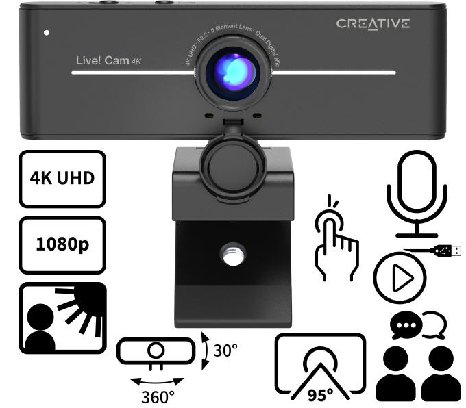Creative Live! Cam Sync 4K z przetwornikiem Sony 4K UHD 8 MP