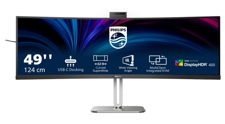 Biurowy monitor Philips z 49-calową matrycą i funkcją Busylight