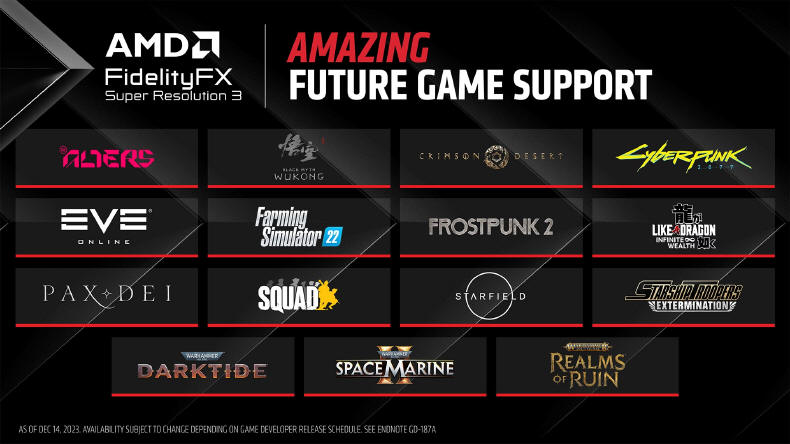 AMD - Otwarty kod FSR 3.0, już dostępny