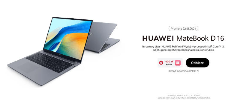 Huawei - polskie premiery MateBook D16 2024 i  MatePad Pro 13.2’