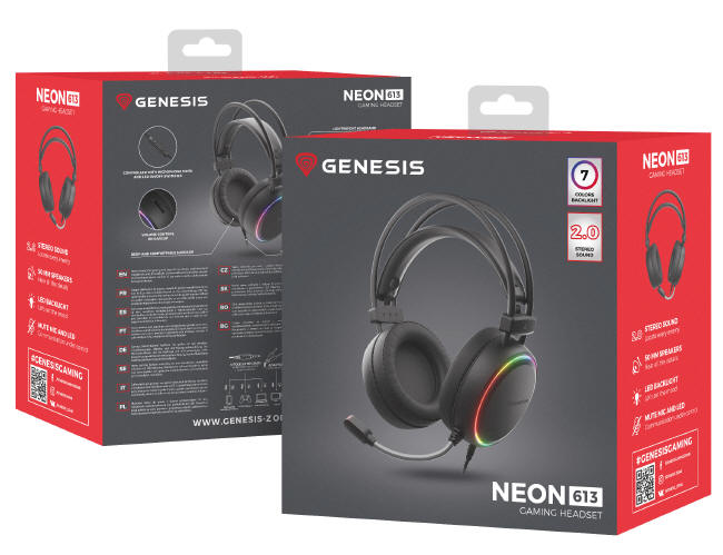Genesis Neon 613 – gamingowe suchawki z podwietleniem RGB
