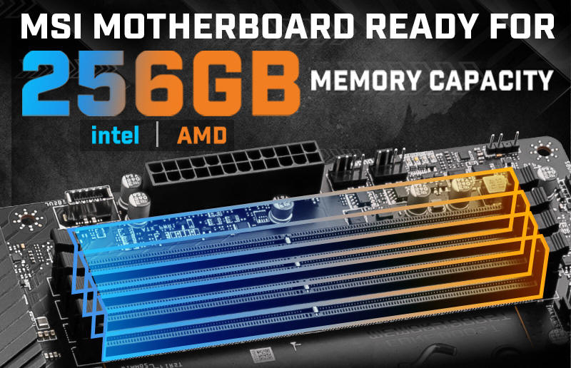 Pyty gwne MSI z obsug do 256 GB pamici RAM