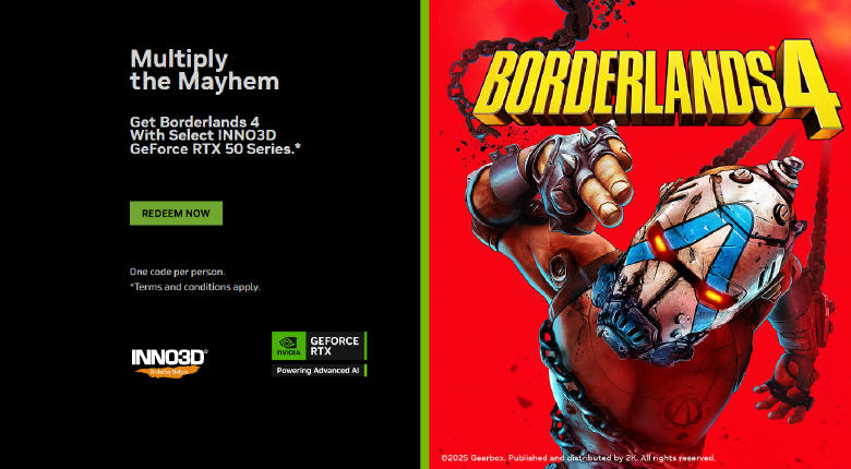 INNO3D RTX 50 z Borderlands 4 w zestawie