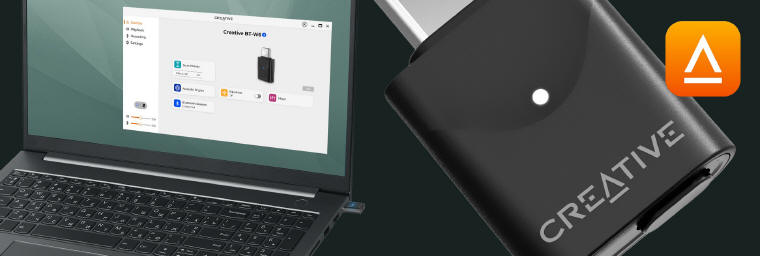 Creative BT-W6 - Nadajnik audio Bluetooth 5.4 z Snapdragon Sound
