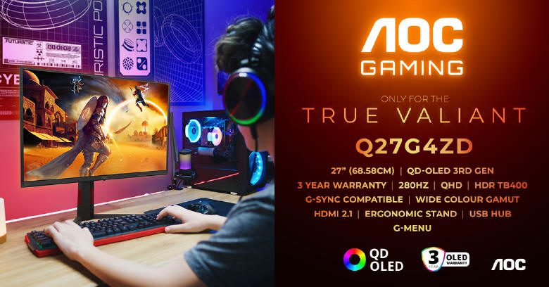 AOC GAMING - Niedrogi monitor QD-OLED 280 Hz