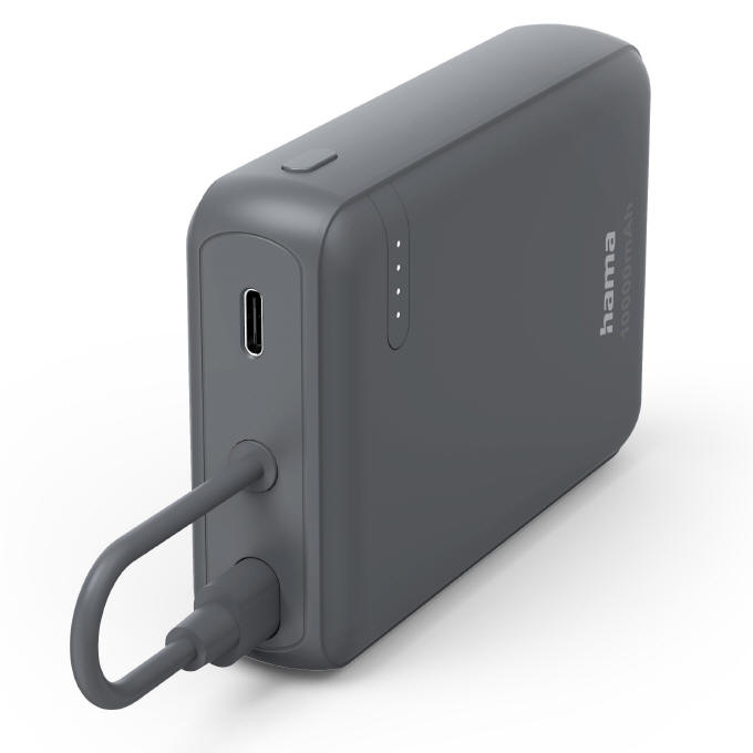 Hama Travel - powerbank 10000 mAh z wbudowanym kablem