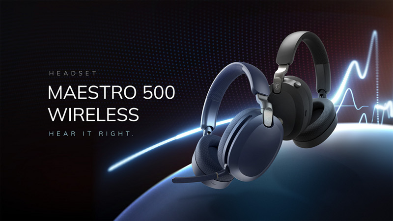 MSI MAESTRO 500 Wireless słuchawki z ANC i baterią na 90 godzin