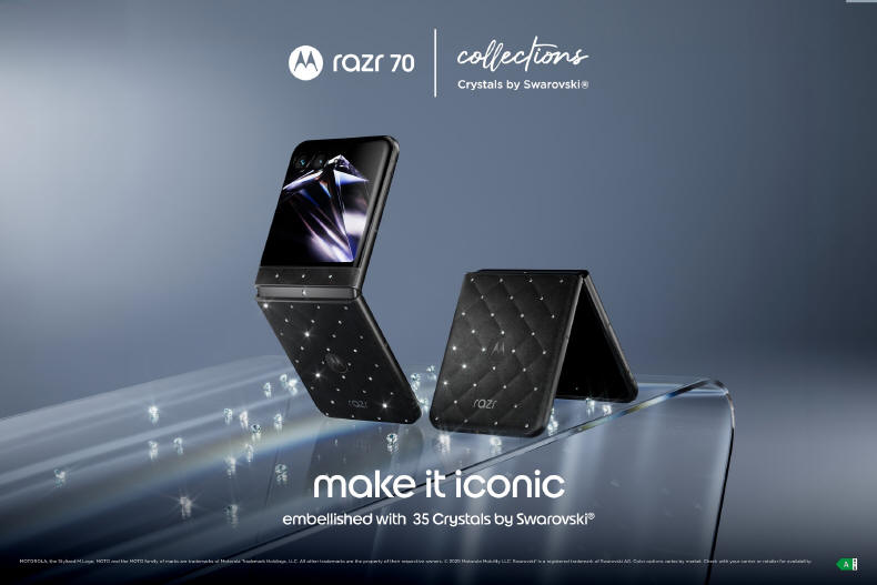 Sk�adana motorola razr 70 z kryszta�ami Swarovski