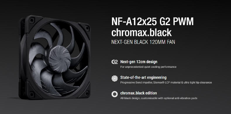 Noctua NF-A12x25 G2 PWM chromax.black
