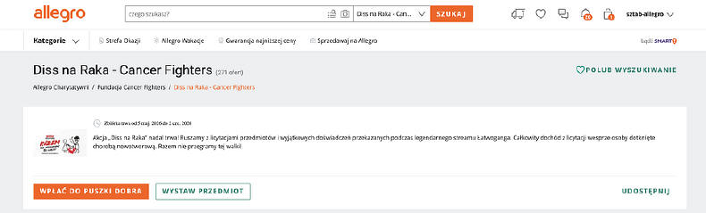 Allegro - wyj�tkowe przedmioty dla Cancer Fighters