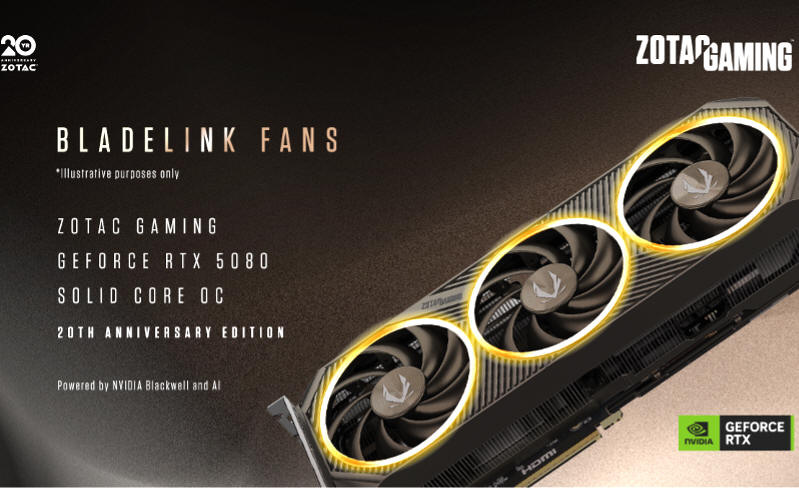 ZOTAC GeForce RTX 5080 SOLID CORE OC 20th Anniversary Edition