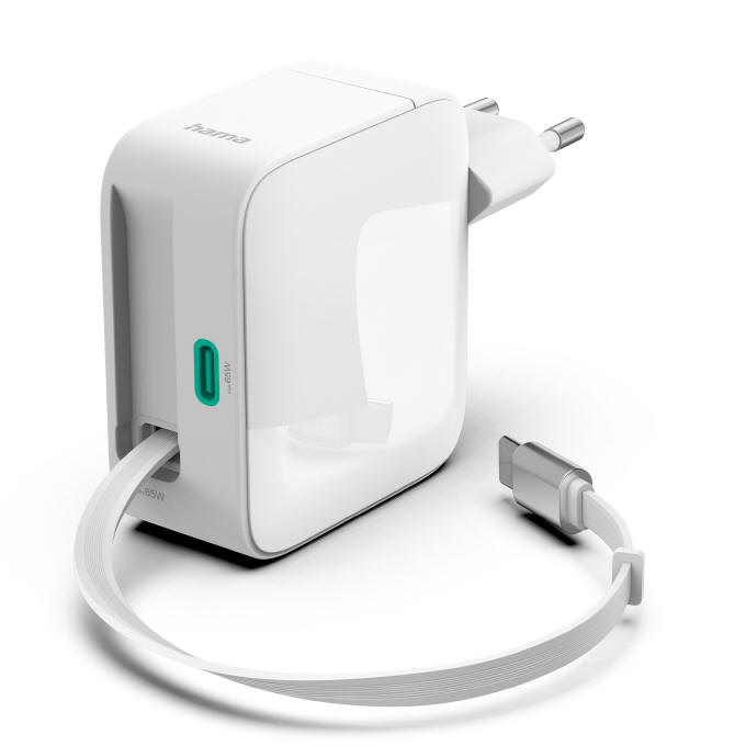 Hama GaN 65 W ze zwijanym przewodem