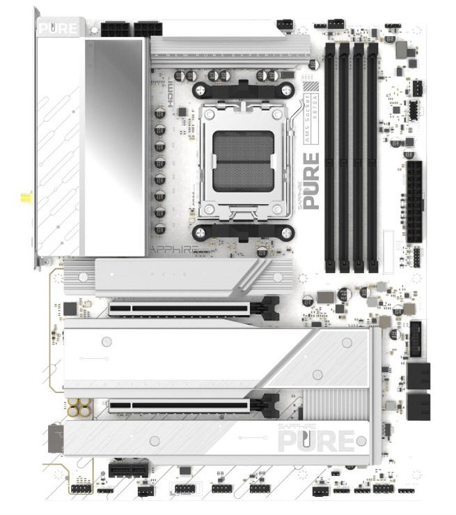 SAPPHIRE PURE X870A WIFI 7 - płyta główna w białym stylu